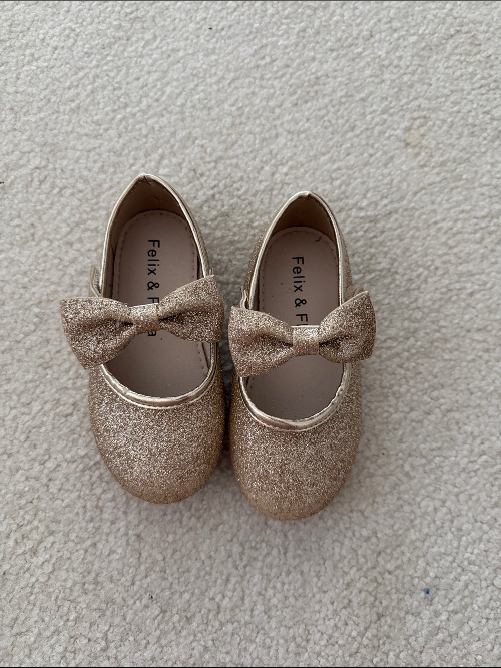 Gold Glitter Mary Jane Flats for Kids